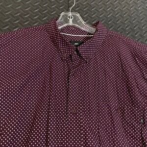 Obey Worldwide Maroon White Flower Print Short Sleeve Button Up Shirt Men's‎ XL